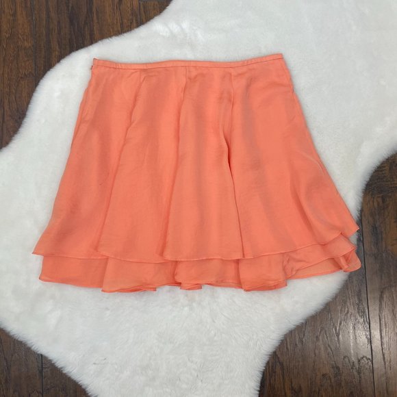 Urban Outfitters Silence + Noise Skirt 6 Ashton Double Layer Peach Orange Mini - Picture 5 of 12